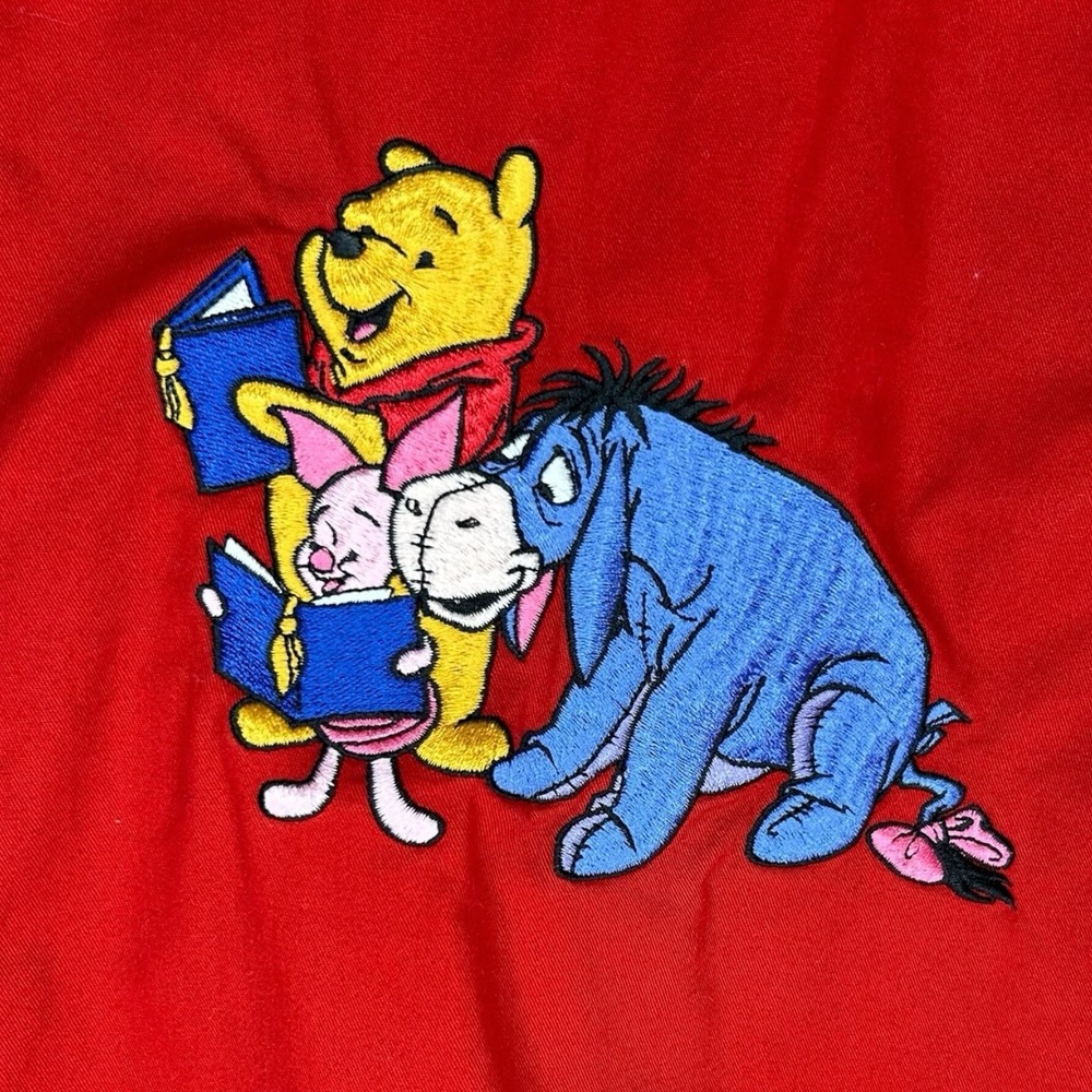 Vintage Disney Store Women's XL Winnie The Pooh Music Red Button Shirt Retro - Picture 4 of 12